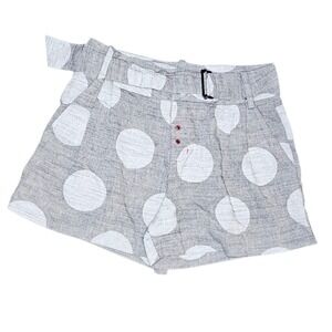 CHOLET‎ Polka Dot Shorts High Waist Belted Casual Summer Shorts Pockets 38 M